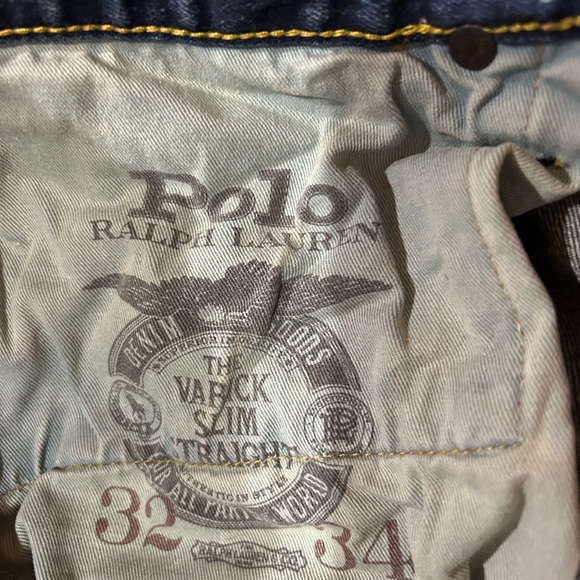 Ralph Lauren Varick Slim Straight Dark Wash Distressed Zip fly - Picture 2 of 3